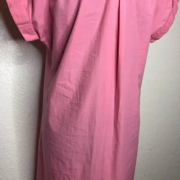NavyBleu pink short sleeve button front shirt dress size Small - Picture 11 of 13